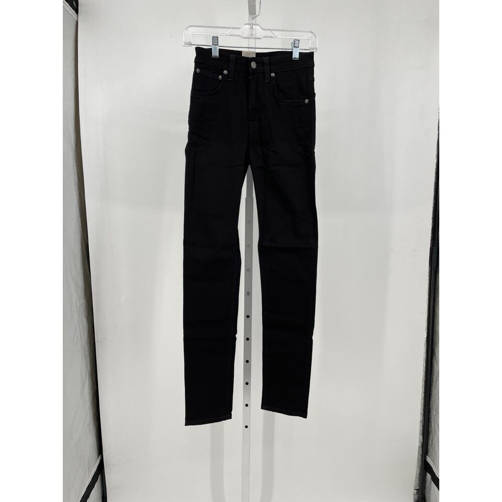 Nudie Womens Hightop Tilde Jeans 28x30 Raven Black Tapered Leg High Rise 112809